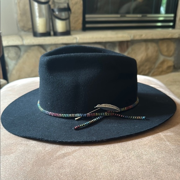 Free People Vaughn & Co Felt Wool Faith Feather Hat, Black - Picture 2 of 7